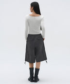 MUSINSA STANDARD WOMAN MUSINSA STANDARD WOMAN Women's Wide Cargo Bermuda Pants (Dark Gray)