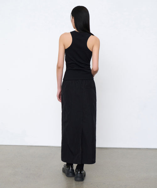 MUSINSA STANDARD WOMAN MUSINSA STANDARD WOMAN Nylon Banding Long Skirt Black