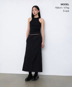 MUSINSA STANDARD WOMAN MUSINSA STANDARD WOMAN Nylon Banding Long Skirt Black