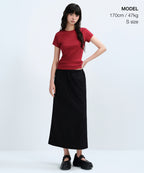 MUSINSA STANDARD WOMAN MUSINSA STANDARD WOMAN Nylon Banding Long Skirt Black