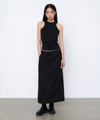 MUSINSA STANDARD WOMAN MUSINSA STANDARD WOMAN Nylon Banding Long Skirt Black