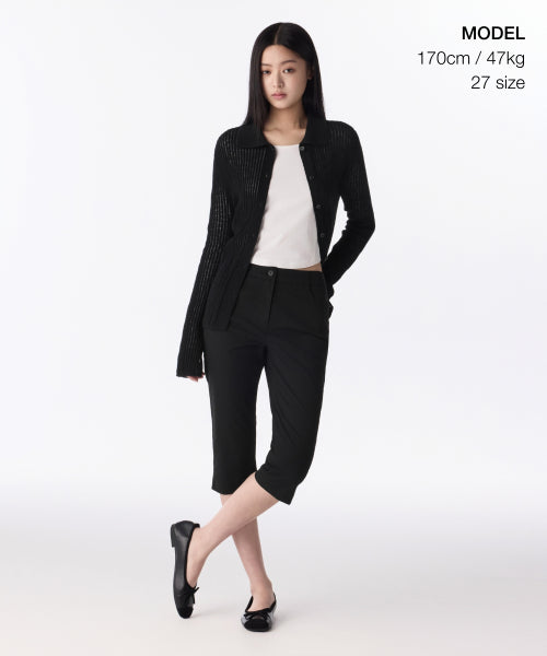 MUSINSA STANDARD WOMAN MUSINSA STANDARD WOMAN Women's Cotton Capri Pants [Black]