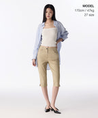 MUSINSA STANDARD WOMAN MUSINSA STANDARD WOMAN Women's Cotton Capri Pants (Beige)