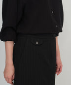 MUSINSA STANDARD WOMAN MUSINSA STANDARD WOMAN Women's Pinstripe Straight Maxi Skirt [Black]