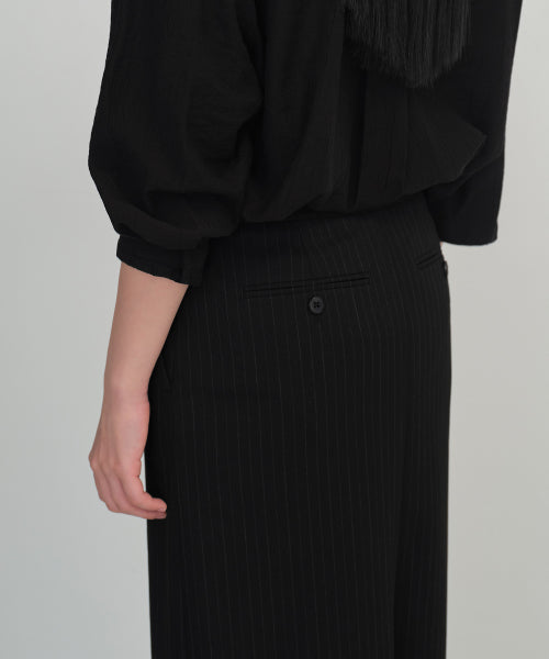 MUSINSA STANDARD WOMAN MUSINSA STANDARD WOMAN Women's Pinstripe Straight Maxi Skirt [Black]