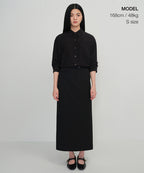MUSINSA STANDARD WOMAN MUSINSA STANDARD WOMAN Women's Pinstripe Straight Maxi Skirt [Black]