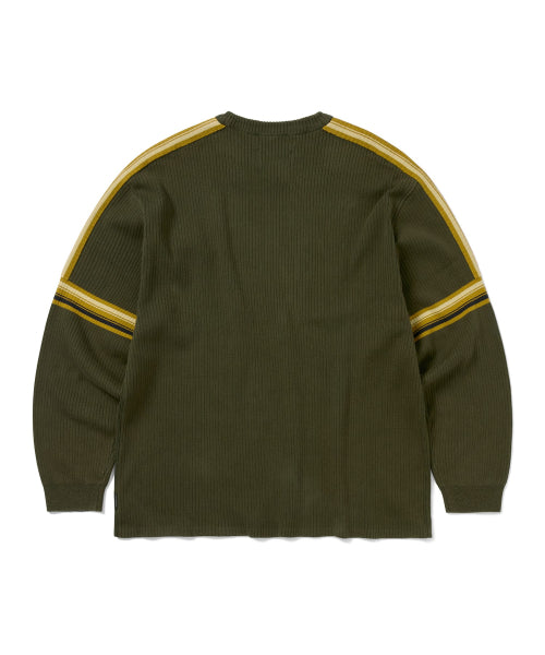 THISISNEVERTHAT THISISNEVERTHAT Striped Knit L/S Top Olive