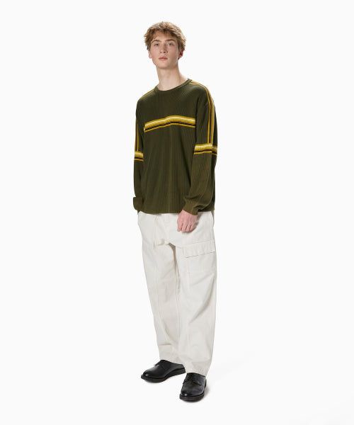 THISISNEVERTHAT THISISNEVERTHAT Striped Knit L/S Top Olive