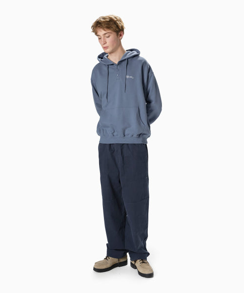 THISISNEVERTHAT THISISNEVERTHAT Quarter Button Hoodie Steel Blue