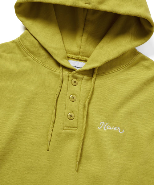 THISISNEVERTHAT THISISNEVERTHAT Quarter Button Hoodie Lime Green