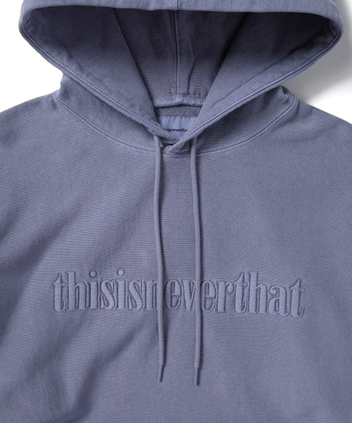 THISISNEVERTHAT THISISNEVERTHAT Overdyed Embroidery Hoodie Purple Grey