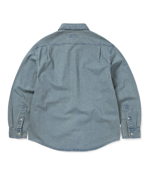THISISNEVERTHAT THISISNEVERTHAT Washed Denim Shirt Washed Blue