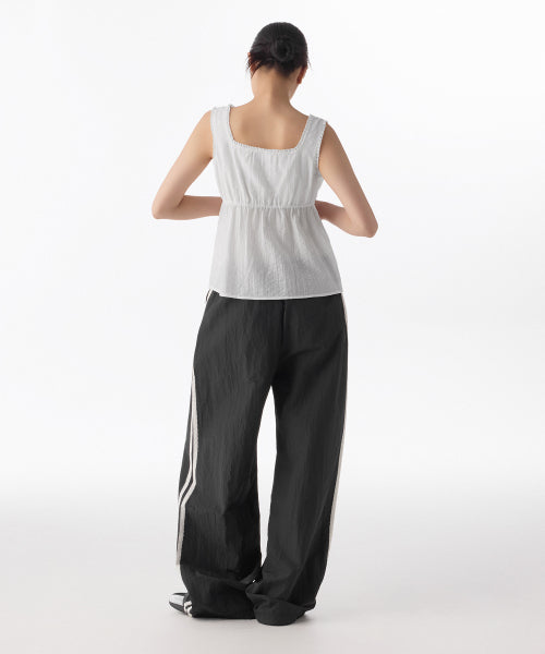 MUSINSA STANDARD WOMAN MUSINSA STANDARD WOMAN Women's Nylon Wide Race Track Pants [Black]