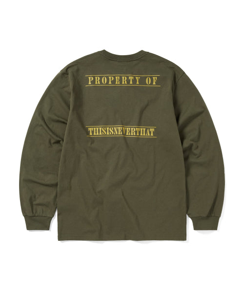 THISISNEVERTHAT THISISNEVERTHAT Monogram L/S Tee Olive