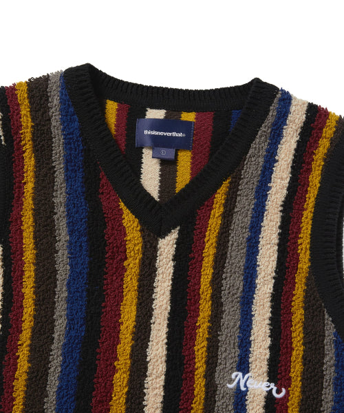 THISISNEVERTHAT THISISNEVERTHAT Striped Knit Vest Black