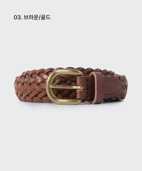 MUSINSA STANDARD WOMAN MUSINSA STANDARD WOMAN Women's leather weaving slim belt 20mm