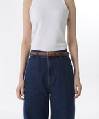 MUSINSA STANDARD WOMAN MUSINSA STANDARD WOMAN Women's leather weaving slim belt 20mm