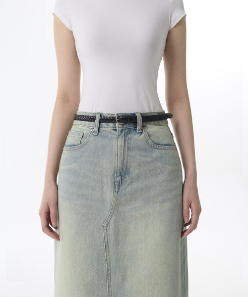 MUSINSA STANDARD WOMAN MUSINSA STANDARD WOMAN Women's leather weaving thin belt_15mm