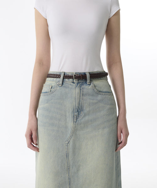 MUSINSA STANDARD WOMAN MUSINSA STANDARD WOMAN Women's leather weaving thin belt_15mm