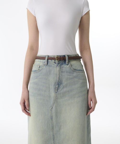 MUSINSA STANDARD WOMAN MUSINSA STANDARD WOMAN Women's leather weaving thin belt_15mm