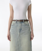 MUSINSA STANDARD WOMAN MUSINSA STANDARD WOMAN Women's leather weaving thin belt_15mm