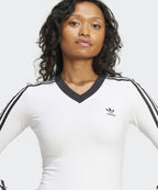 ADIDAS ADIDAS V-neck long sleeve shirt - White