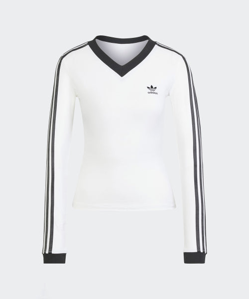 ADIDAS ADIDAS V-neck long sleeve shirt - White