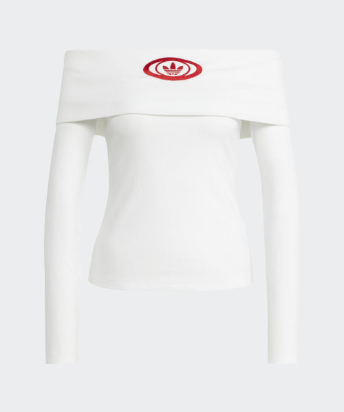 ADIDAS ADIDAS Off-shoulder T-Shirt - White