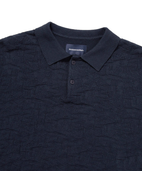 THISISNEVERTHAT THISISNEVERTHAT Stacked TNT S/S Knit Polo Navy