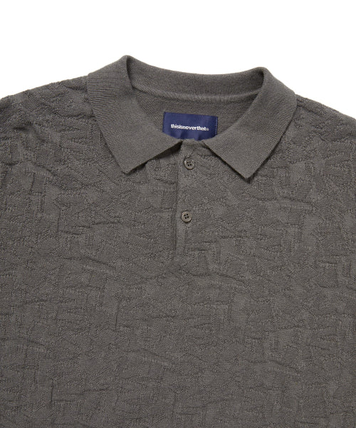 THISISNEVERTHAT THISISNEVERTHAT Stacked TNT S/S Knit Polo Grey
