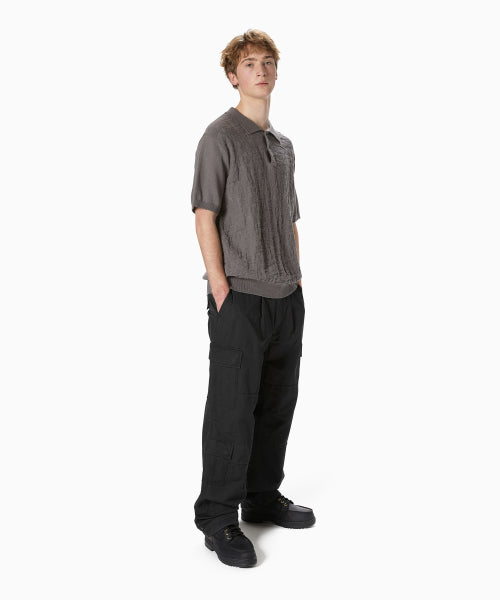 THISISNEVERTHAT THISISNEVERTHAT Stacked TNT S/S Knit Polo Grey
