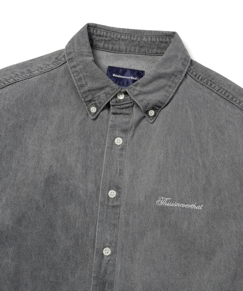 THISISNEVERTHAT THISISNEVERTHAT Washed Denim S/S Shirt Grey