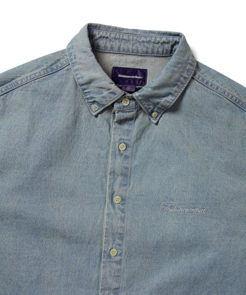 THISISNEVERTHAT THISISNEVERTHAT Washed Denim Shirt Washed Blue