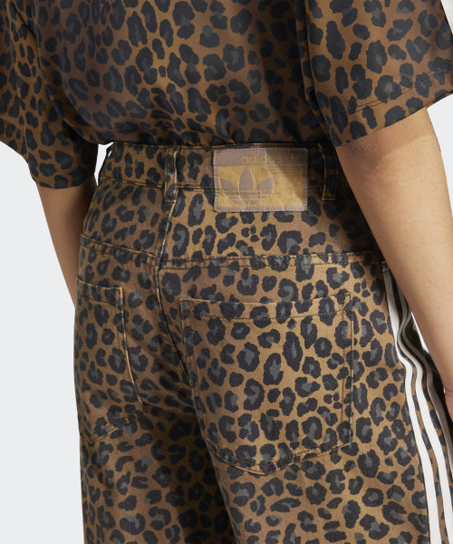 ADIDAS ADIDAS Denim Loose Pants - Leopard: Brown