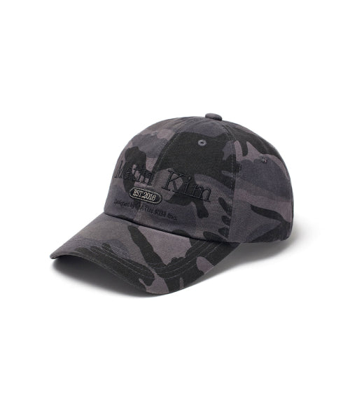 MATIN KIM MATIN KIM Camouflage Logo Ball Cap in Charcoal