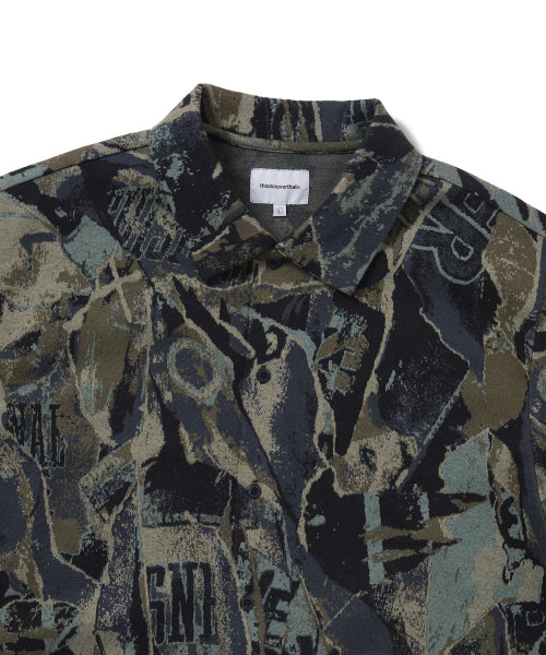 THISISNEVERTHAT THISISNEVERTHAT Jacquard Pattern Button Up Top Black