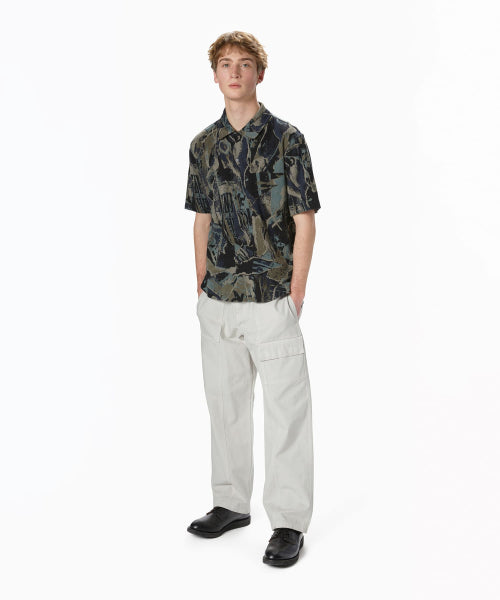 THISISNEVERTHAT THISISNEVERTHAT Jacquard Pattern Button Up Top Black