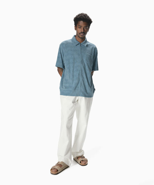 THISISNEVERTHAT THISISNEVERTHAT Terry S/S Zip Shirt Blue