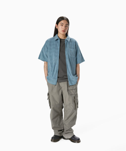 THISISNEVERTHAT THISISNEVERTHAT Terry S/S Zip Shirt Blue