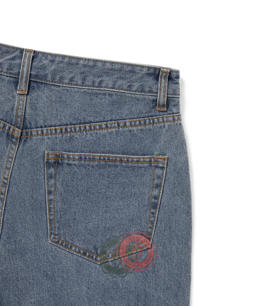 THISISNEVERTHAT THISISNEVERTHAT GD Overlap Lightning Denim Short Washed Blue