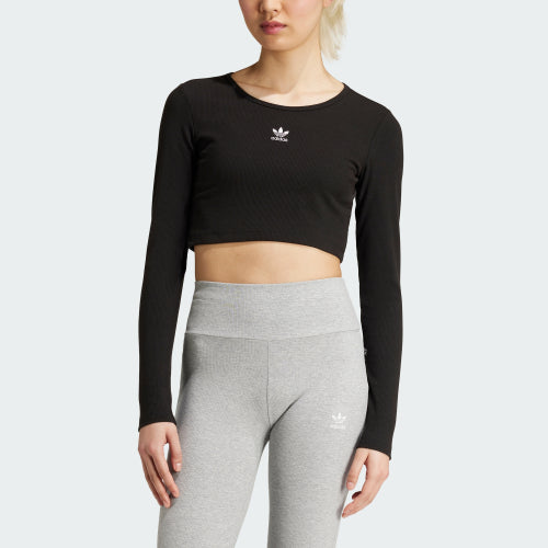 ADIDAS ADIDAS Essential Lip Crop Long Sleeve Tee - Black