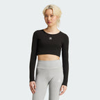 ADIDAS ADIDAS Essential Lip Crop Long Sleeve Tee - Black