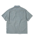 THISISNEVERTHAT THISISNEVERTHAT Damaged Denim Zip Shirt Washed Blue