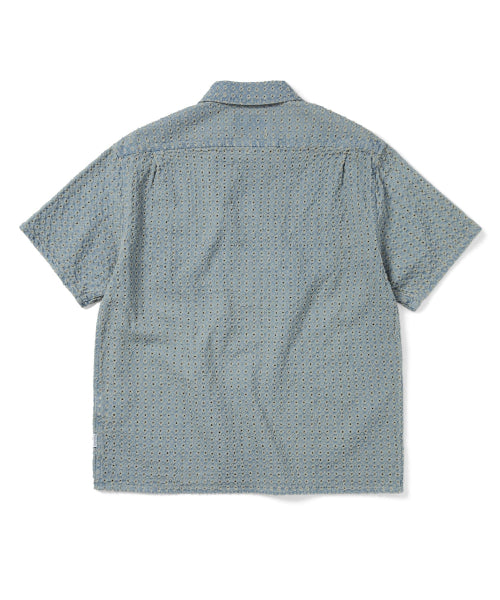 THISISNEVERTHAT THISISNEVERTHAT Damaged Denim Zip Shirt Washed Blue