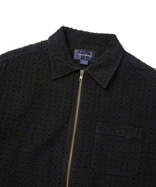 THISISNEVERTHAT THISISNEVERTHAT Damaged Denim Zip S/S Shirt Black