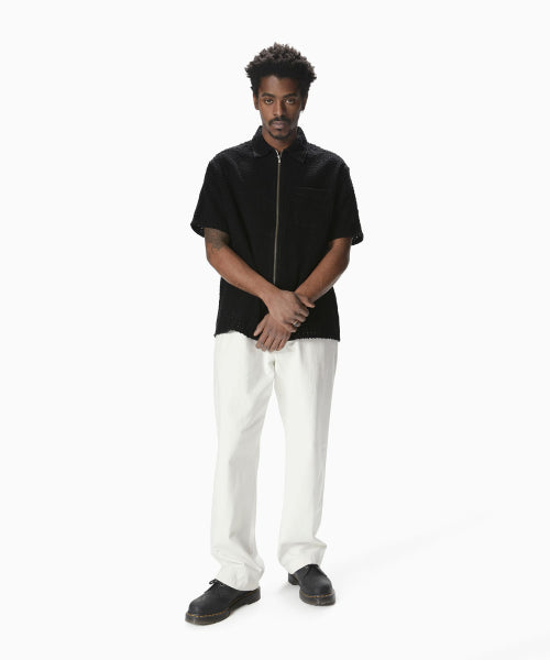 THISISNEVERTHAT THISISNEVERTHAT Damaged Denim Zip S/S Shirt Black