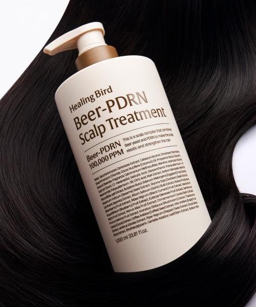 HEALING BIRD [SET] Beer PDRN Hair Loss Shampoo 1000ml + PDRN Scalp Treatment 1000ml [Giveaway] Tea Tree Duo Sachet 3EA