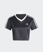 ADIDAS ADIDAS Football jacquard V-neck cropped polo shirt - Size