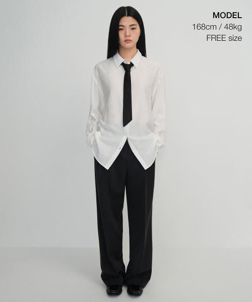 MUSINSA STANDARD WOMAN MUSINSA STANDARD WOMAN Women's Silk Slash Cut Tie [Black]