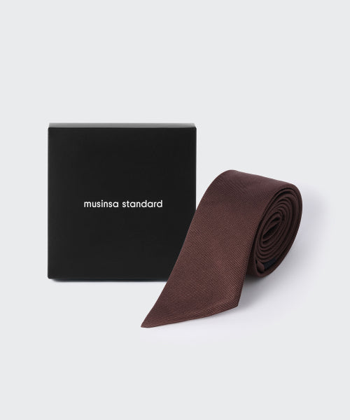 MUSINSA STANDARD WOMAN MUSINSA STANDARD WOMAN Women's silk slash cut tie dark brown